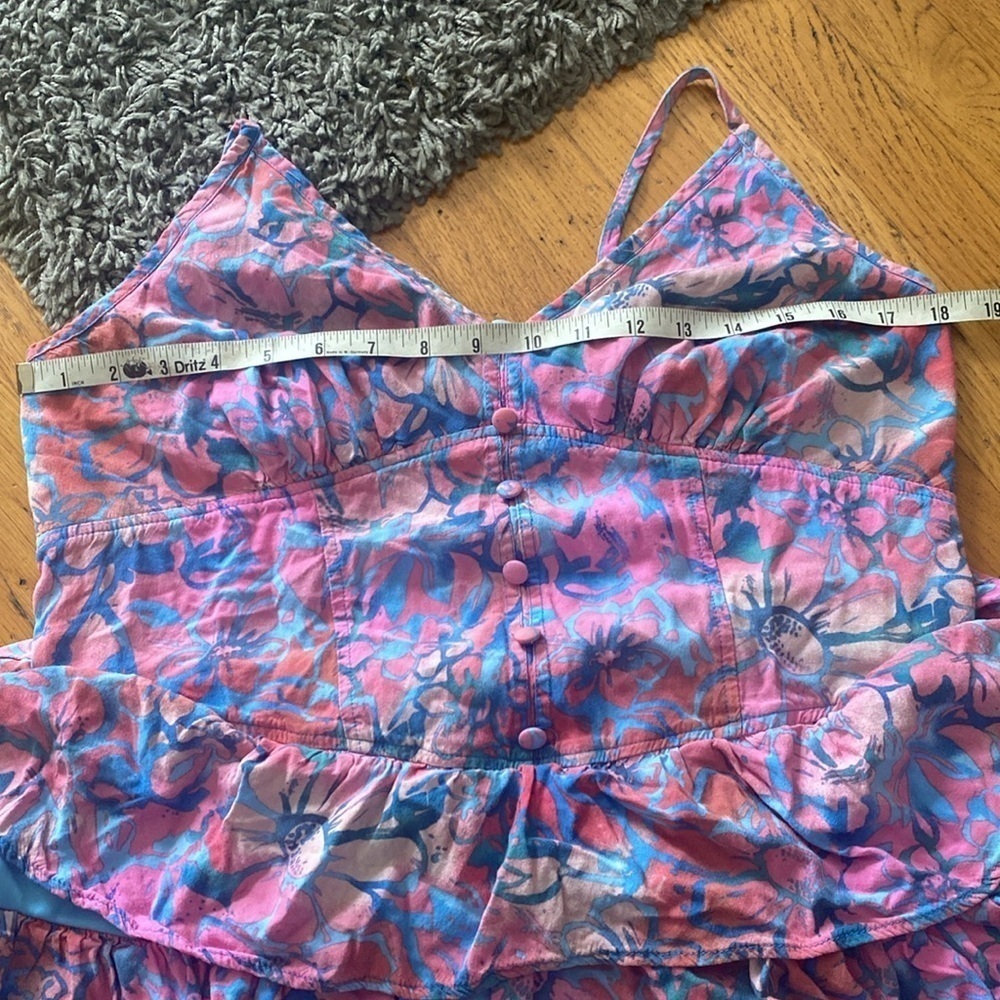 Wild Fable Fit & Flare Multi Floral Ruffle Layer Sleeveless Mini Dress Size L - Picture 11 of 12